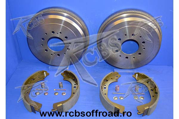 set tamburi/saboti si sistem fixare frana spate