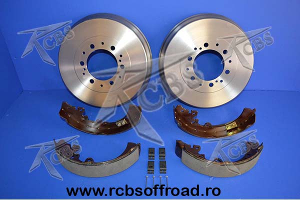 set tambur/saboti si set fixare frana spate